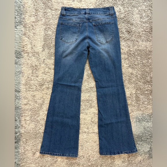D. Jeans Classic Blue Denim Pants Bootcut Jeans Flare Western Wide Leg Size 12 - Picture 3 of 4